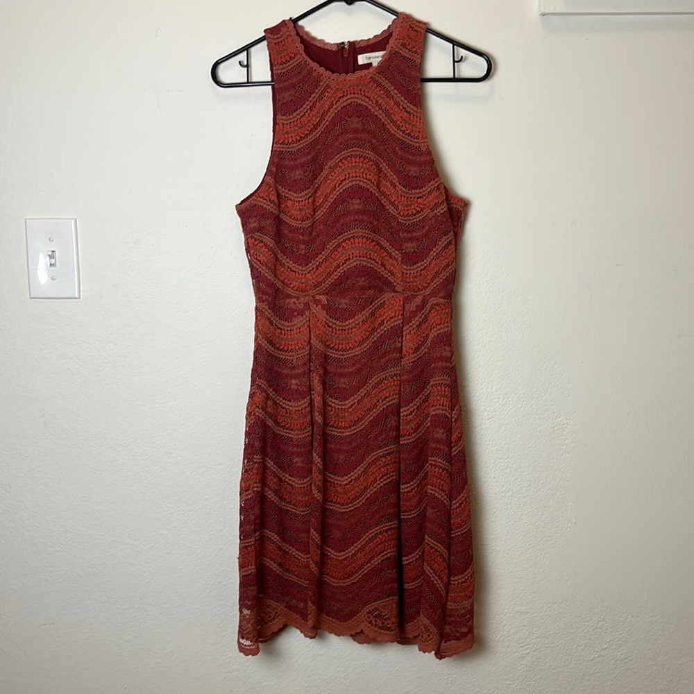Francesca’s Women’s Red/Orange Lace Dress S